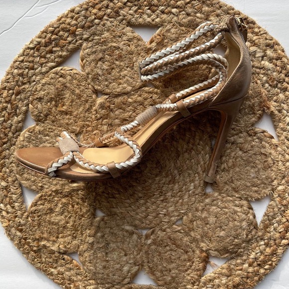 Alexander Birman Tan  suede and leather western inspired Stilleto Sandals main image 10